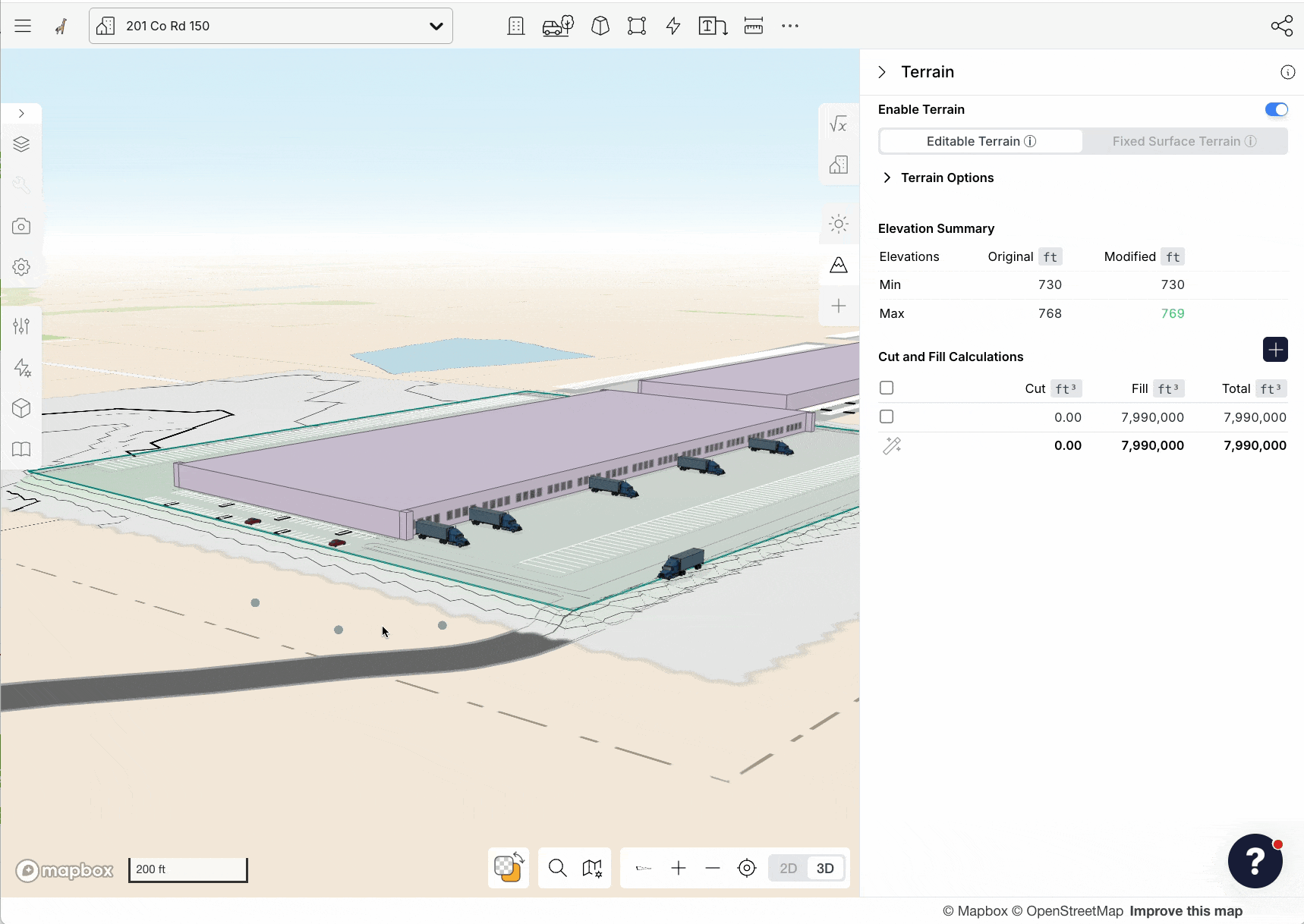 Cut, fill and plan the site